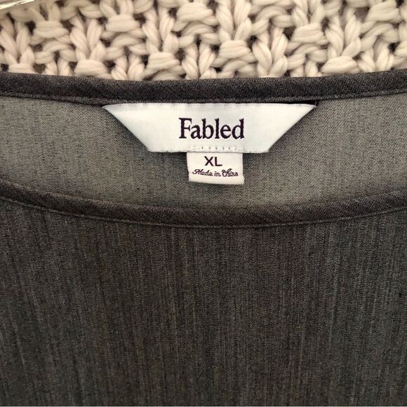 FABLED Boat Neck One-Pocket Scrub Top grey  XL #809 - Picture 7 of 8